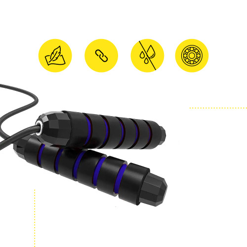 Скакалка  Cornix Speed Rope Classic XR-0351 Black/Blue - фото №2